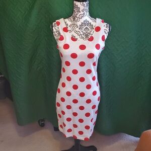 Vintage Red Polka Dot Sleeveless Mini Dress